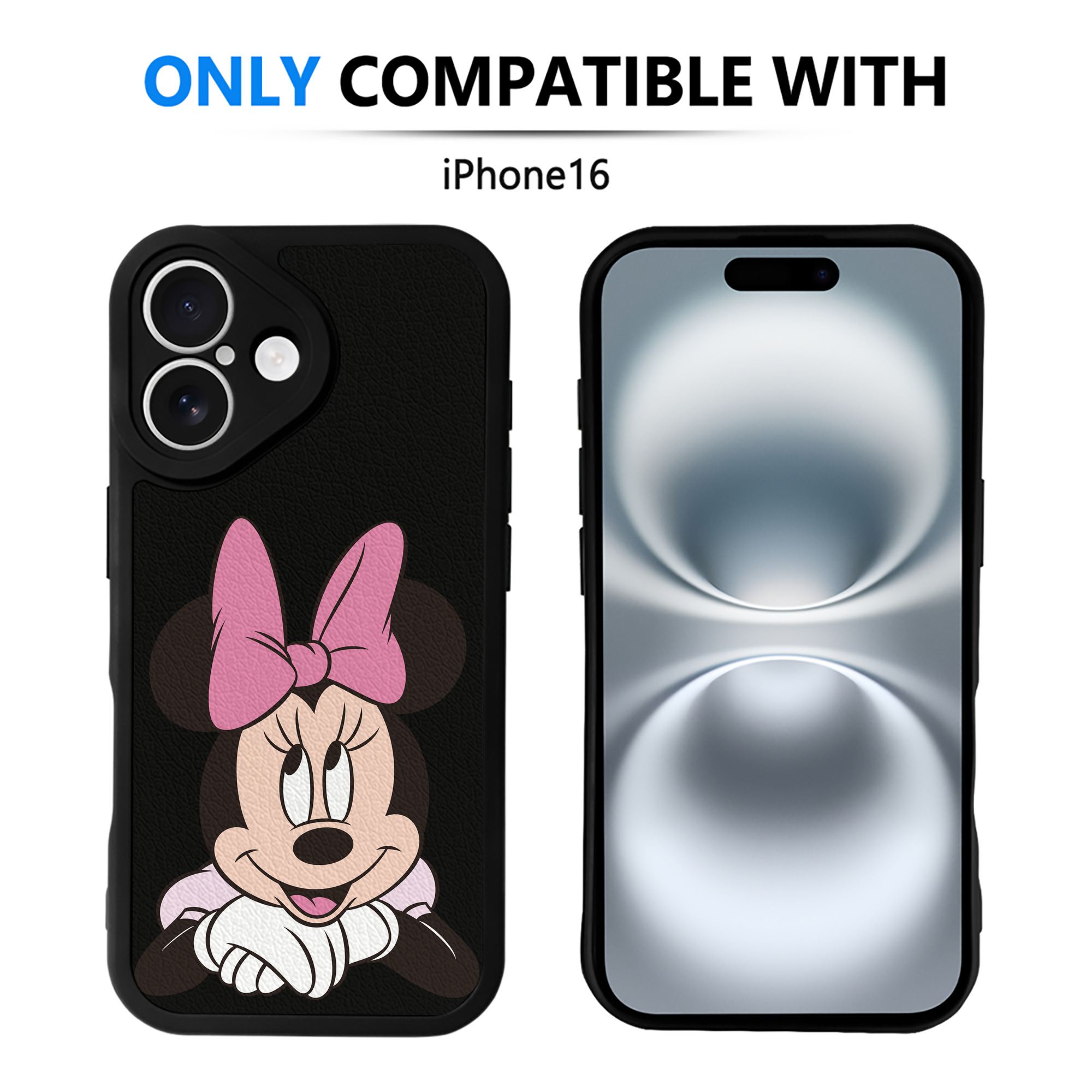 （画像用） ミッキーマウス Mickey Mouse 【iPhone 16シリーズ対応】シリコンスマホケース（レザー調） 材質：シリコン